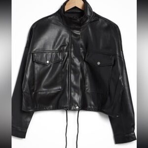 Tahari Black Leather Jacket